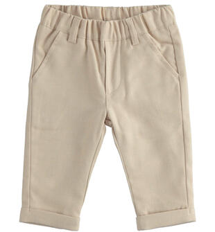 Pantaloni bimbo in twill stretch minibanda BEIGE-0925