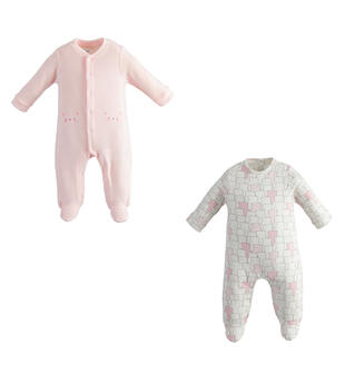Set pigiama ciniglia neonato minibanda ROSA-2512