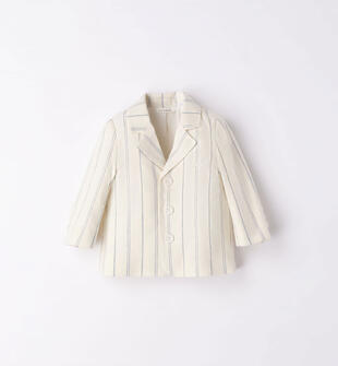 Elegante giacca rigata per bimbo minibanda PANNA-0112