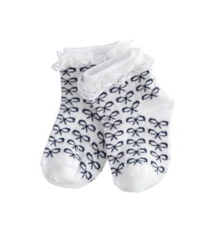 Calzini corti per neonata in misto cotone stretch minibanda NAVY-3854