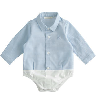 Comodo body modello camicia per neonato da 0 a 24 mesi Minibanda