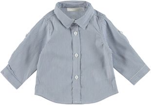 Camicia in misto cotone con righine verticali minibanda