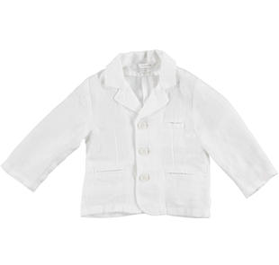 Elegante giacca neonato 100% lino minibanda