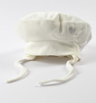 Cappello per neonata in ciniglia modello basco ido