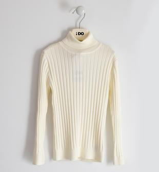 Maglia tricot bambina misto viscosa stretch ido PANNA-0112