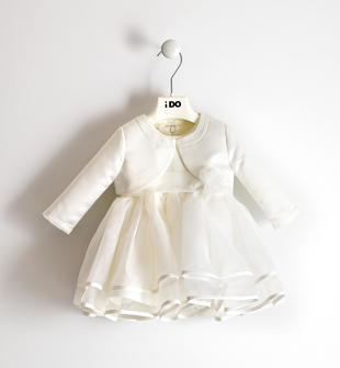 Elegante completo abito e giacchina per neonata ido