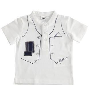 T-shirt con stampa gilet in jersey stretch ido BIANCO-0113