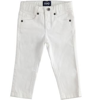 Pantalone modello cinque tasche in twill stretch ido BIANCO-0113
