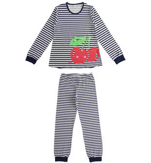 Pigiama lungo bambina ciliegia ido BLU-3542