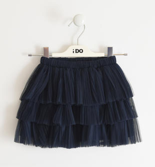 Gonna in tulle plissettato con fodera in satin ido NAVY-3854