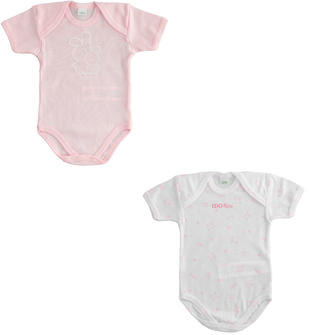 Set due body manica corta ido BIANCO-ROSA-8002