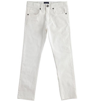 Versatile pantalone in twill stretch di cotone ido BIANCO-0113