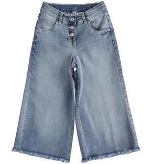 Particolare pantalone in denim super stretch per bambina ido STONE WASHED CHIARO-7400