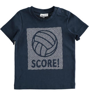 T-shirt 100% cotone tema sport ido NAVY-3854