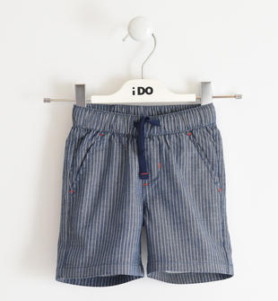 Pantalone corto effetto denim rigato ido BLU-7750
