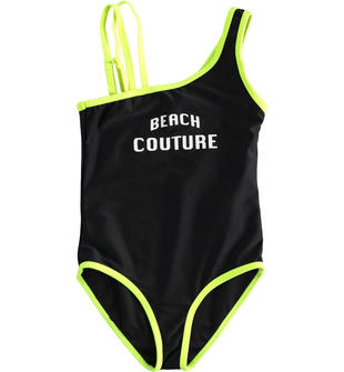 Costume intero con rifiniture a contrasto colore linea beachwear ido