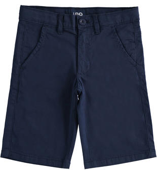 Pantalone corto in twill stretch di cotone ido NAVY-3854