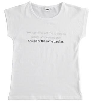 T-shirt 100% cotone con scritta ido BIANCO-0113