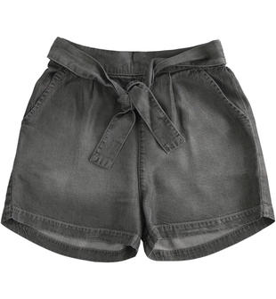 Comodo pantalone corto 100% lyocell ido NERO-7990