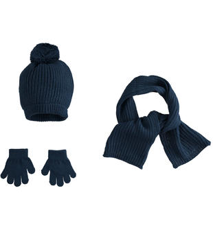Kit invernale cappello modello cuffia, guanti e sciarpa ido