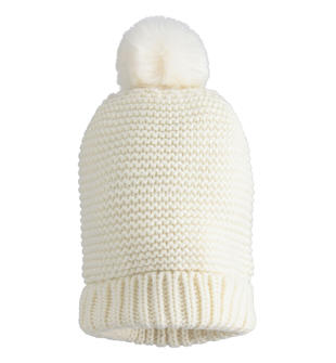 Morbido cappello modello cuffia in tricot con pompon ido PANNA-0112