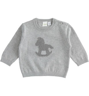 Maglia in tricot con varie fantasie ido GRIGIO MELANGE-8992
