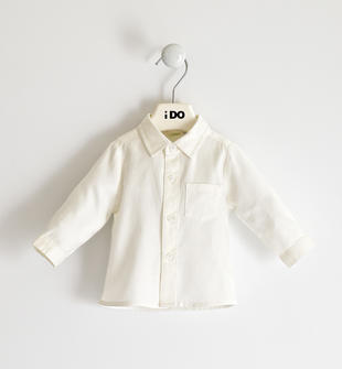 Camicia a manica lunga 100% cotone con taschino ido PANNA-0112