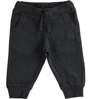 Pantalone sportivo in jersey pesante con logo iDO ido NERO-0658