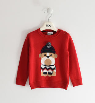 Tricot con simpatico intarsio per bambino ido ROSSO-2253