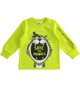 Maglietta girocollo 100% cotone "Save the Animals" ido VERDE-5237