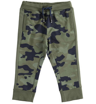 Pantalone sportivo invernale camouflage 100% cotone ido VERDE-VERDE-6RF4