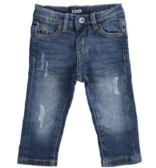 Pantalone lungo in denim stretch di cotone organico ido STONE WASHED-7450