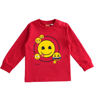 Maglietta girocollo 100% cotone Emoji ido ROSSO-2253