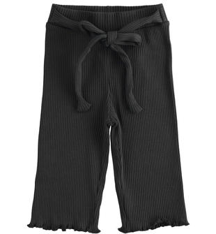 Pantalone modello palazzo in cotone stetch ido NERO-0658