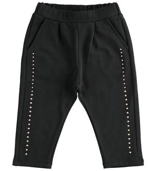 Pantalone in felpa di cotone stretch con borchiette ido