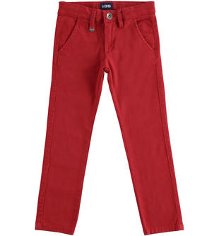 Pantalone slim fit in twill ido ROSSO-2536