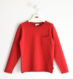 Maglia in tricot di cotone con taschino ido ROSSO-2253