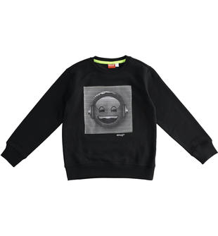 Felpa girocollo Emoji ido NERO-0658
