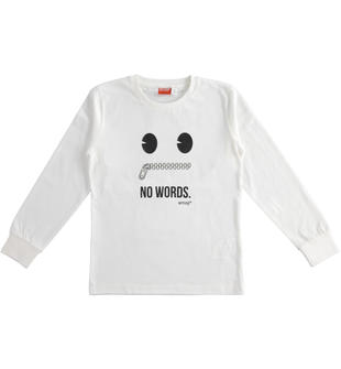 Maglietta girocollo Emoji in jersey 100% cotone ido PANNA-0112