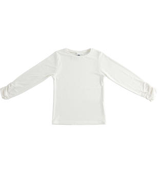 Girocollo in viscosa stretch con maniche arricciate ido PANNA-0112