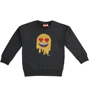 Felpa invernale per bambina Emoji ido NERO-0658