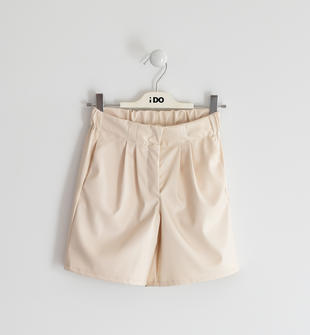 Pantalone corto in tessuto lucido ed elegante ido BEIGE-0151