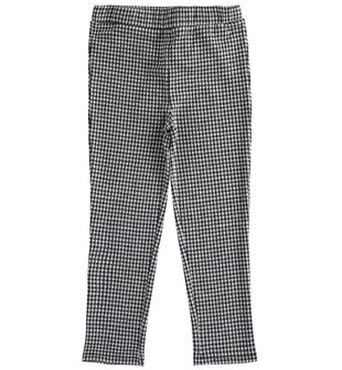 Pantalone modello leggings fantasia check o pied de poule ido NERO-0658