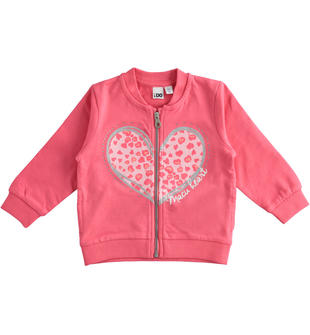 Felpa bambina 100% cotone con cuore ido ROSA-2325