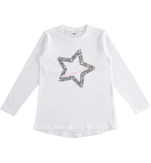 Maglietta bambina 100% cotone con stella ido