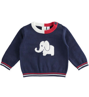 Maglia neonato con elefantino in tricot 100% cotone ido