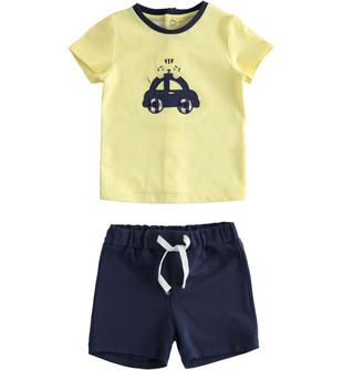 Completo bambino t-shirt e pantalone in jersey stretch ido