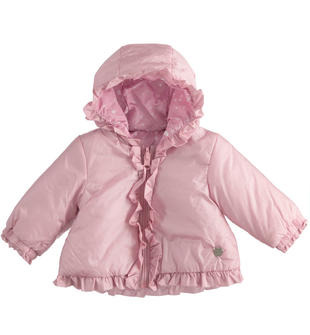 Giubbotto neonata con cappuccio e cuori reversibile ido MALVA-3016