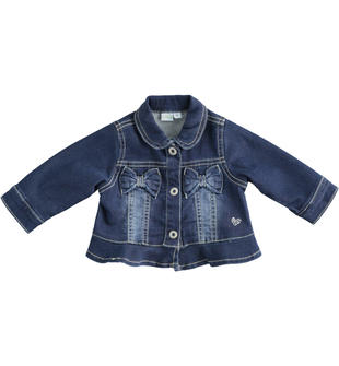 Giubbotto neonata in denim con fiocchi ido STONE WASHED-7450