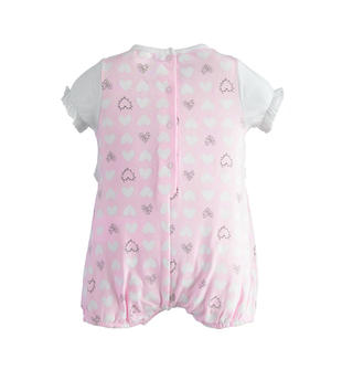 Pagliaccetto neonata in jersey stretch con cuori ido